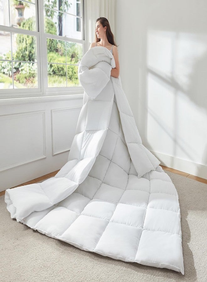 STWIENER Soft Alaskan King Comforter 120"x 132" Extra Large Lightweight Quilted Down Alternative All Season Fluffy Breathable Microfiber White - Image 3